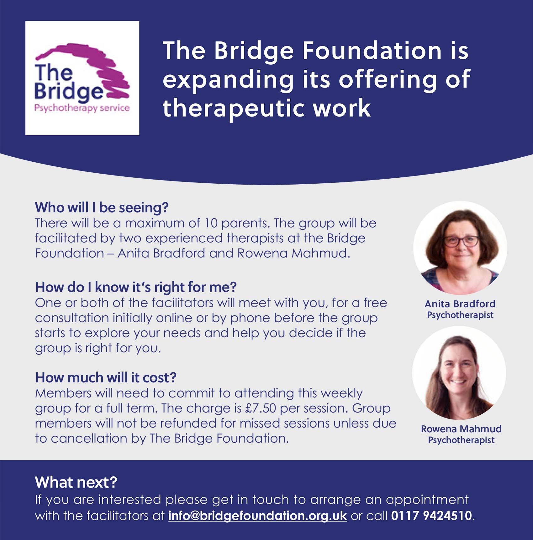 The Bridge Foundation – detail from printed leaflet